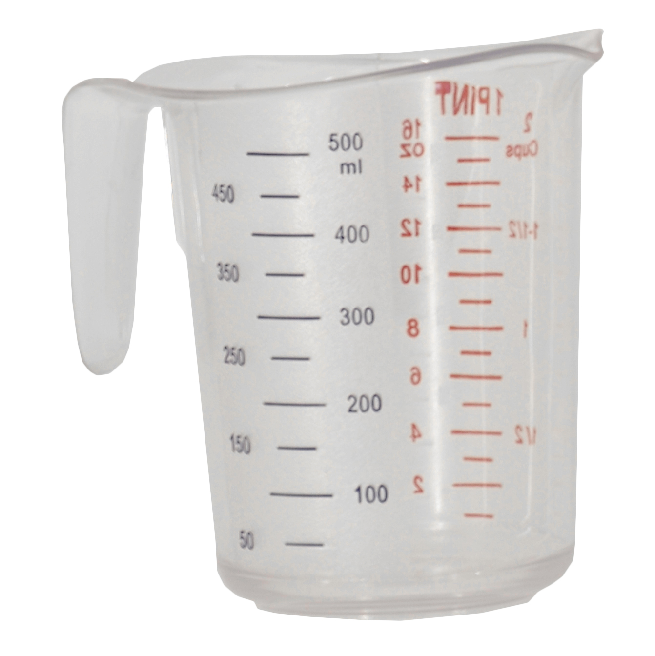 0.53 QT / 500 ml Clear Polycarbonate Measuring Cup Omcan